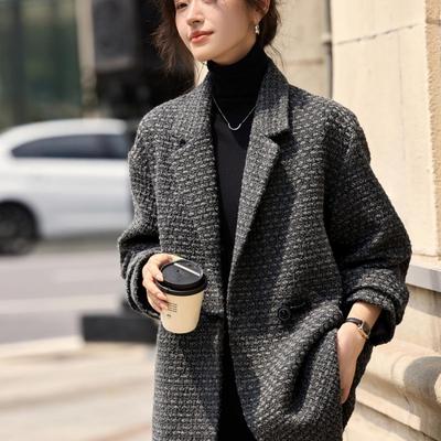 Commuter Silhouette Small Fragrance Coat Coat New Style Temperament Универсальная куртка средней длины