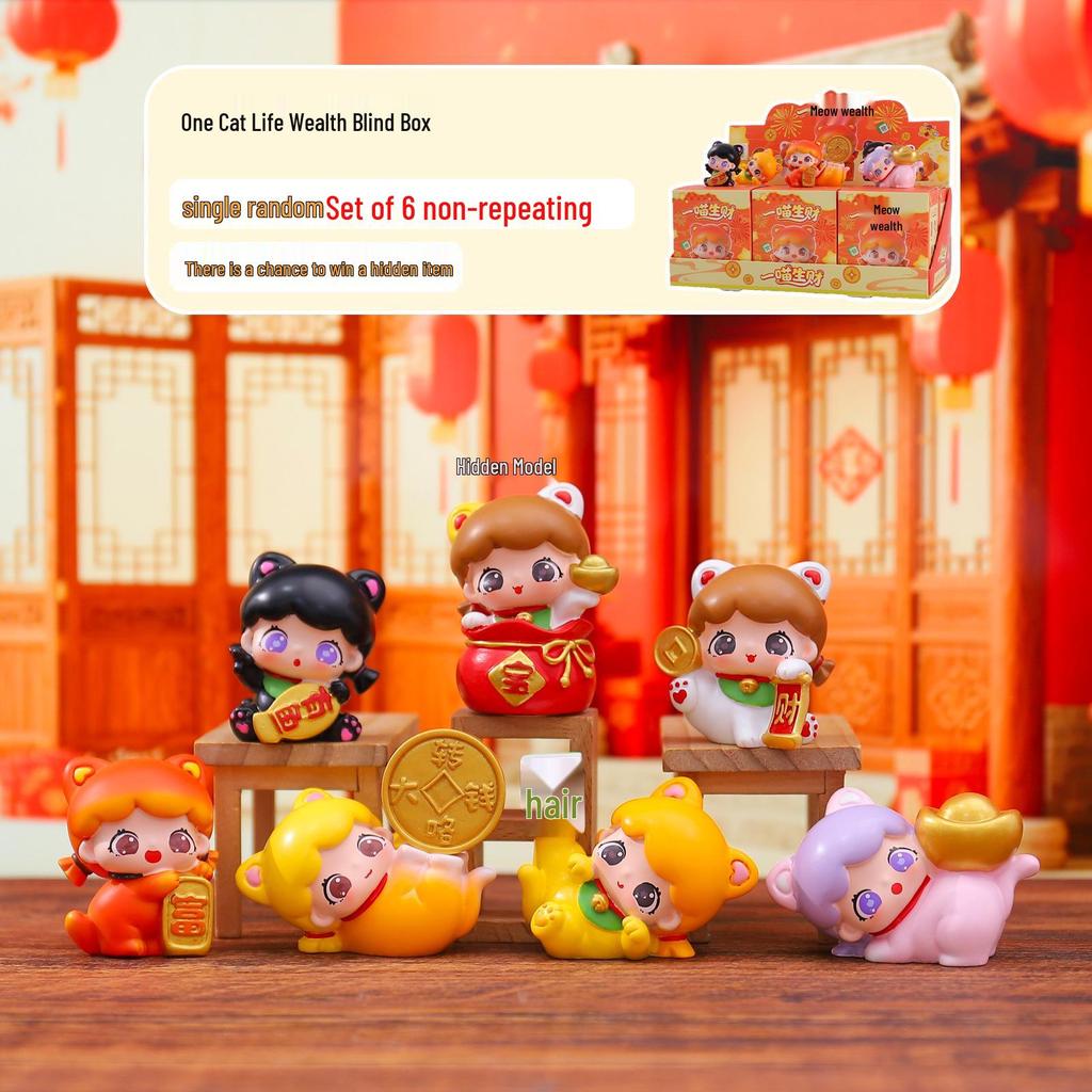 Creative Cute Cat Fingertip Diary Blind Box: Fun Children's Finger Toy & Desktop Ornament Decoration
