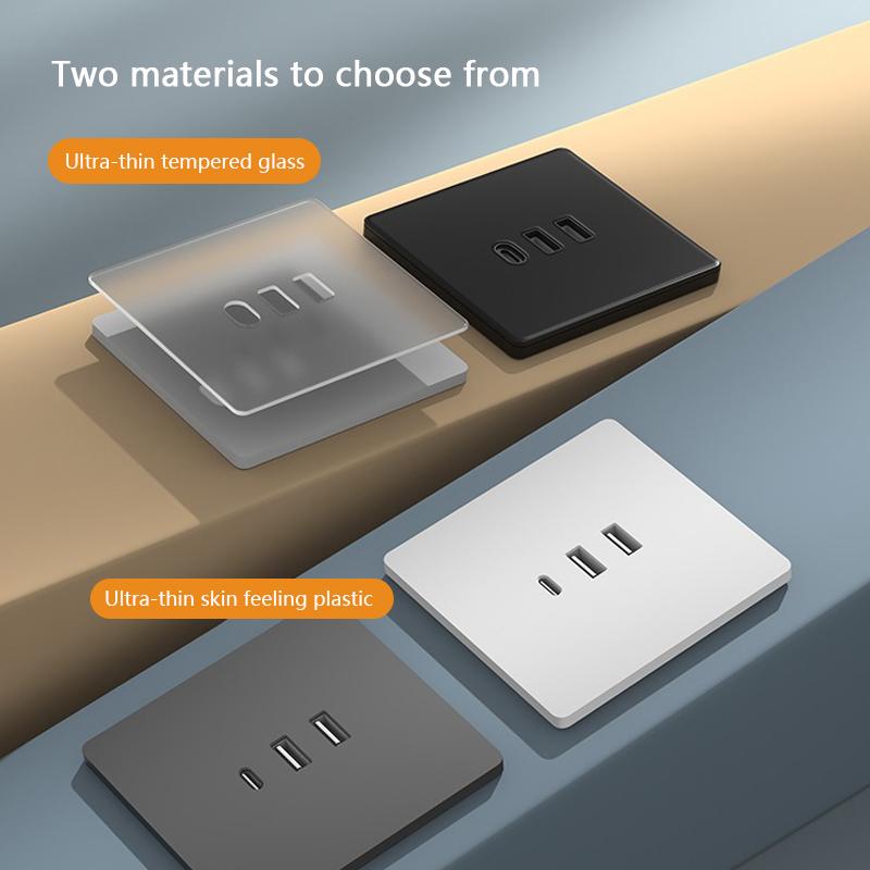 Универсальная умная розетка 20 Вт сверхбыстрая зарядка порт Type C USB стекло пластик вилка питания от сети, адаптер для зарядки двойная USB розетка 220 В