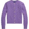 Polo Solid Color Logo Embroidered Long Sleeve Knit Sweater Women Sweater Purple 211910443-013
