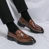 Fashion Loafers Shoes Mens Formal Shoes New Luxury Brand Leather Work Loafers Casual Business Derby Shoes Dress Oxfords Wedding Footwear