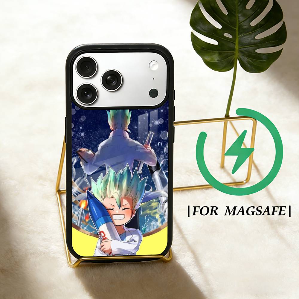 Доктор. Чехол для телефона S-Stone для iPhone 17, 16, 15, 14, 13, 12, Plus, Pro, Max Для Magsafe Магнитная Беспроводная Зарядка