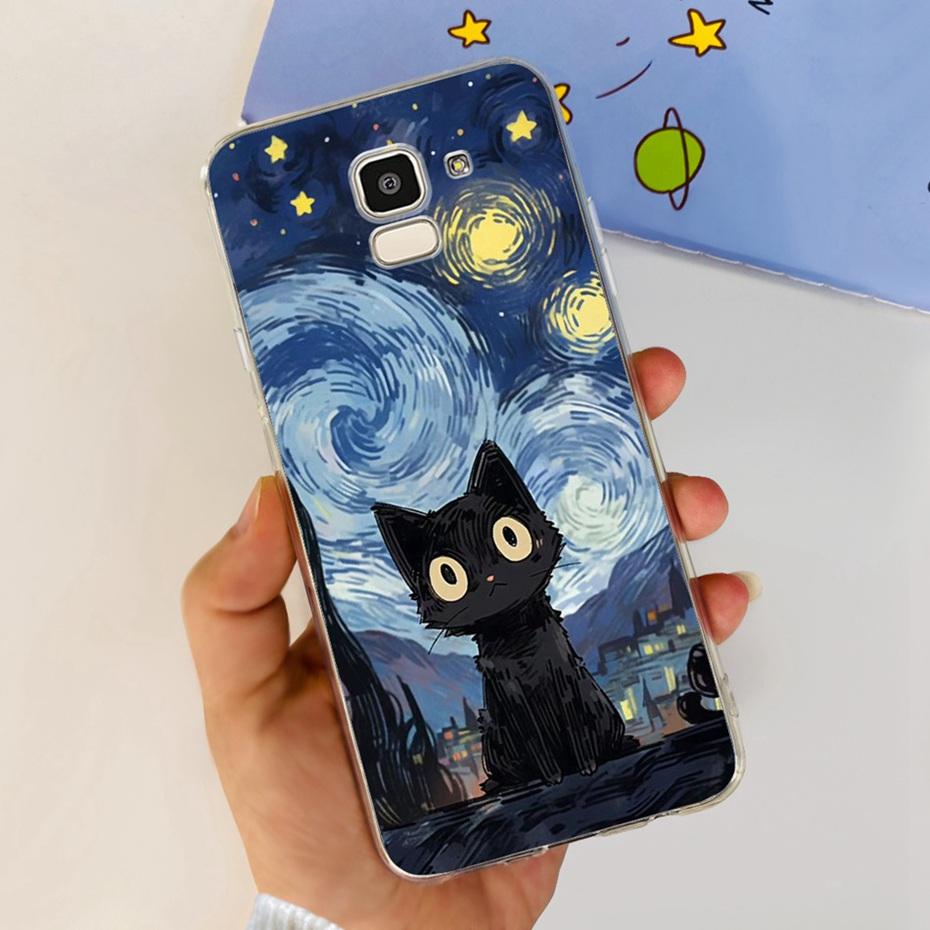 Красивый чехол с принтом для Samsung Galaxy J6 J6+ J600G J610G Мягкая силиконовая задняя крышка из ТПУ для чехлов телефона Samsung J6 J 6 Plus 2018