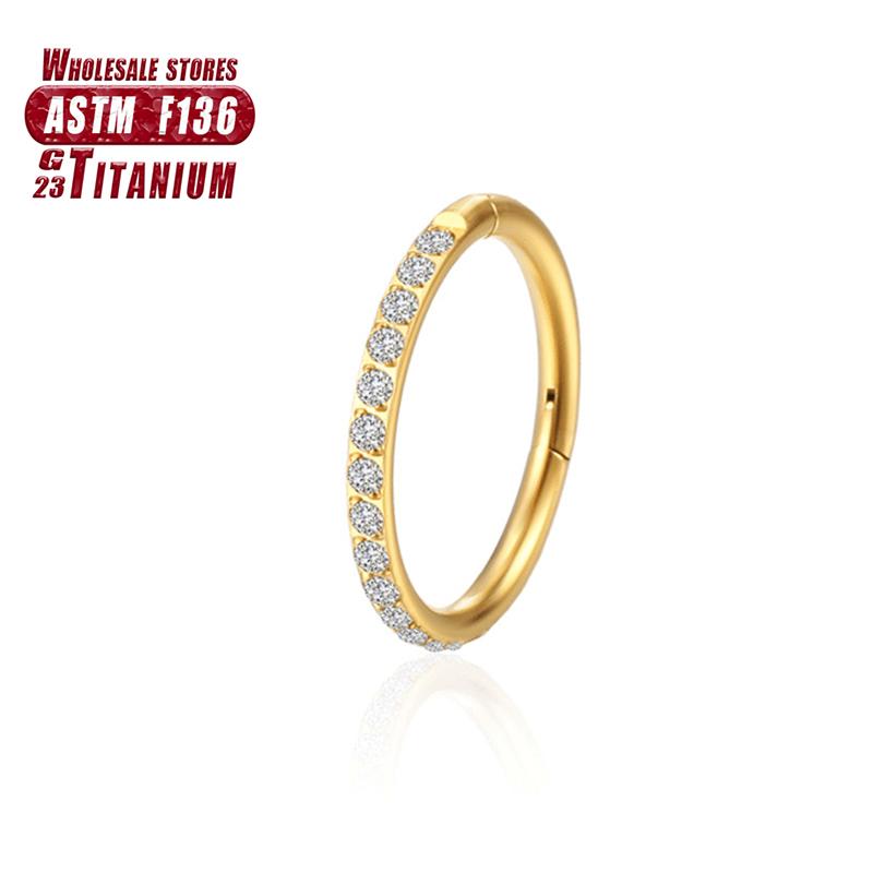 F136 Титановый пирсинг ZC Кольца для носа Женские Сегментные кольца с шарниром Кликеры для септума Серьги для Daith Кольца для хряща Трагуса Пирсинг Украшения