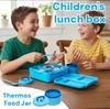 Детский набор ланч-боксов Bento 1700 мл с контейнерами для еды и термосом, портативный школьный ланч-бокс Tupperware с топперами