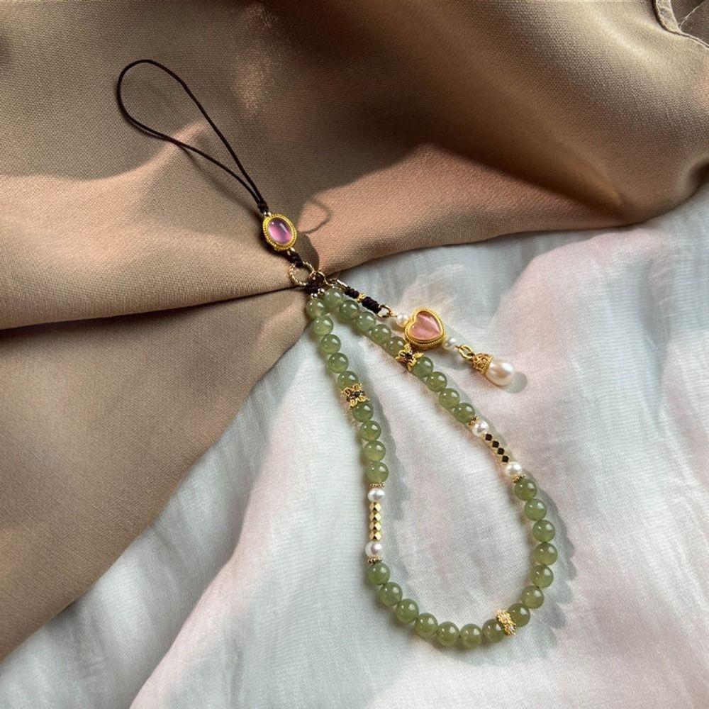 Chinese Style Mobile Phone Chain Hanging Ornaments Anti Drop Beads Phone Lanyard Vintage Anti Loss