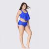 Calofe Sexy Ruffle Bikini Set Large Size For Chubby High Waist Women With Luxurious Fit