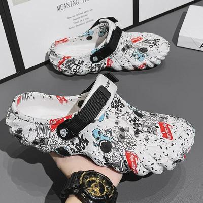 Летние пляжные тапочки Baotou 2024 года из дышащей ткани для мужчин – универсальная, молодежная повседневная обувь двойного назначения больших размеров.