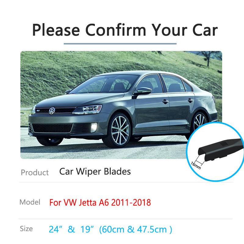 Для Volkswagen VW Jetta A6 Vento 2011 ~ 2018 передние бескаркасные щетки дворников резиновые щетки для лобового стекла