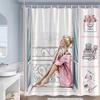 Модный дизайн с рисунком для девушки Шторка для душа Черно-белая полоска Аксессуары для декора ванной комнаты Американский стиль Занавески для ванной Водонепроницаемая ткань