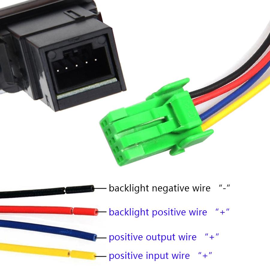 NHAUTP 1Pcs Fog Light Switch Button For Suzuki Jimny 2007-2015 With 4-Wires Plug Orange+Green Indicator DC12V