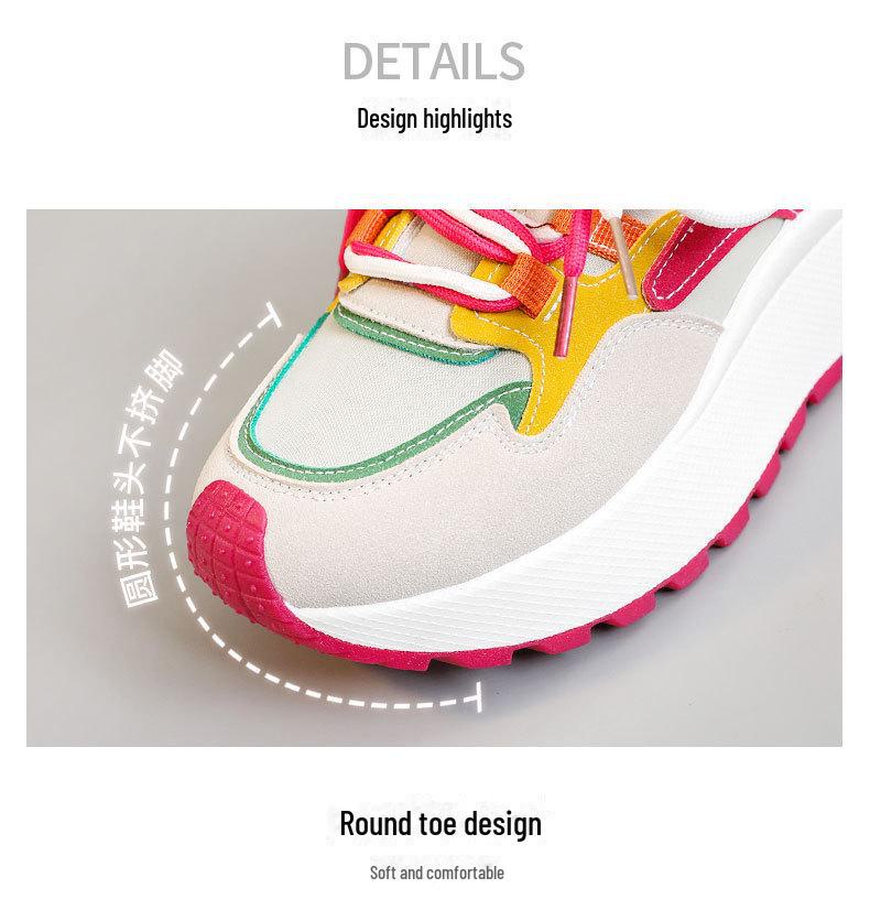 BN016-1 Женские модные туфли для пап, увеличивающие рост: Дышащие, с толстой подошвой, яркие, идеально подходят для летних и осенних путешествий