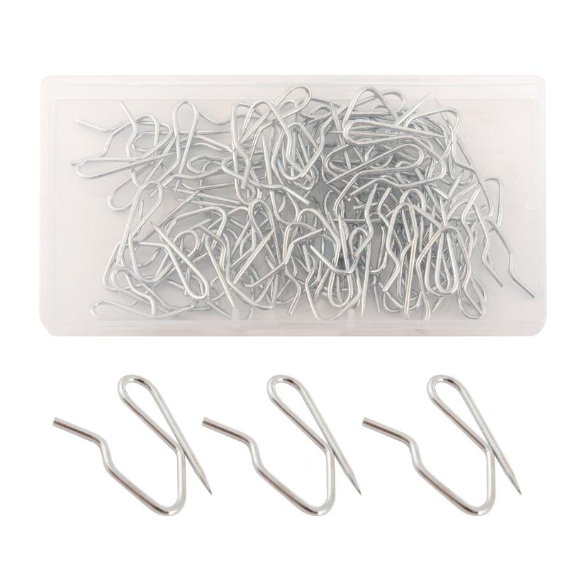 60pcs Heavy Duty Metal Curtain Hook Rustproof Drapery Pin Multipurpose Curtain Pin for Pinches Pleat Curtains In Homes