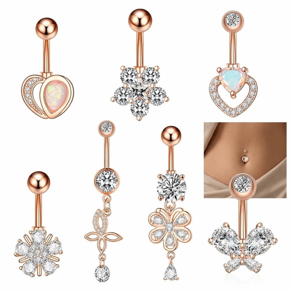 Stainless Steel Belly Button Rings Curved Body Piercing Jewelry Belly Piercings Party Decoration