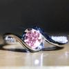 Huitan Luxury Trendy Women Wedding Rings White/Pink/Green/Blue Cubic Zirconia Engagement Accessories Fashion Jewelry