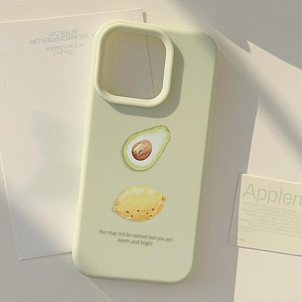 Креативный чехол для телефона с авокадо и лимоном для iPhone 13, iPhone 15 и iPhone 16 Pro Max