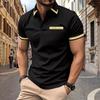 Мужская повседневная рубашка поло с нагрудным карманом, модная универсальная футболка с цветным лацканом