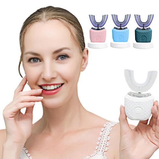Adults U-Shaped Electric Toothbrush 3 Modes Adjustable Full Coverage Silicone Brush Heads IPX7 Waterproof Automatic Men Women Rechargeable Toothbrush