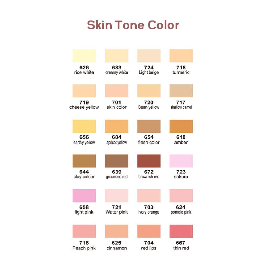 24Colors Skin Tone Acrylic Marker Pen 24 Colors Painting Marker Pen  Artists Drawing
