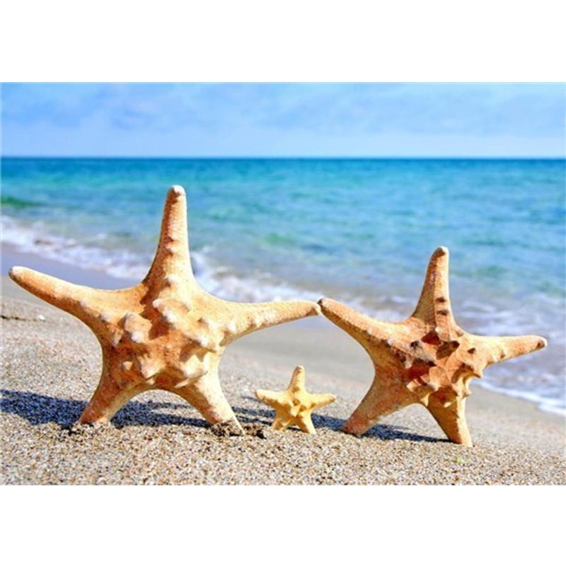 Алмазная картина Морская звезда, полная квадратная мозаика, художественная Алмазная вышивка, пейзажная картина из стразов, украшение для дома