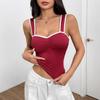Women's Sexy Street Style Tank Top For Spring And Summer, Slim Fit And Slimming, Contrasting Color Top