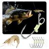 5/15/25Pcs Luminous Live Shrimp Fixing Hook Heavy Duty Metal Barbed Fishhook Freshwater Saltwater Catfish Bass Fishing Hook Fishing Accessories
