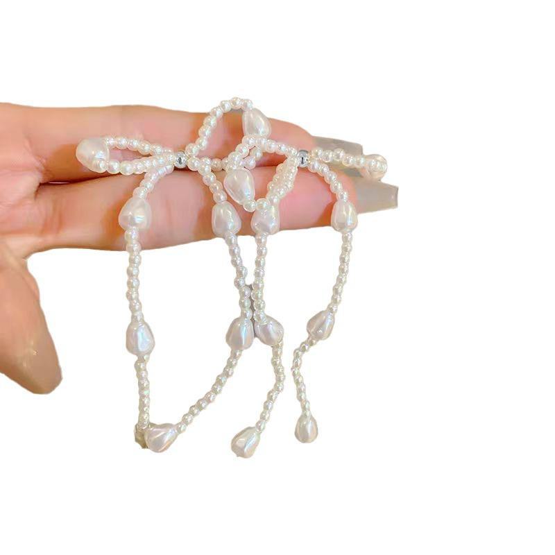 Длинные серьги-кисточки с жемчужным бантом — новинка 2025 года, роскошный дизайн высокого класса