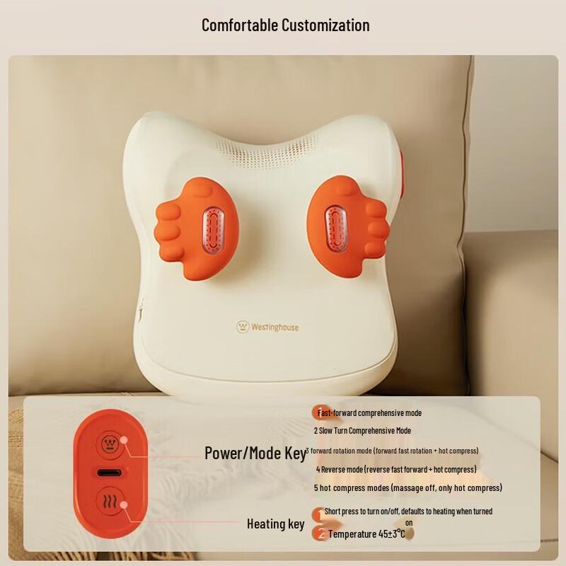 Westinghouse BX5 Heated Back and Neck Massage Cushion CN plug (adapter included)