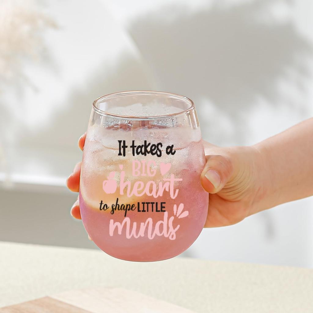 Colorful Stemless Wine Glasses Teacher Gifts For Women Birthday Gifts for Women Colleagues Best Friend For Her Cute Funny Gifts