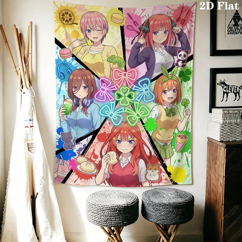 5toubun no hanayome Wall Tapestry Aesthetic Wall Hanging Printed Fabric Blanket Decorative Tapestries for Bedroom Living Room Home Decor