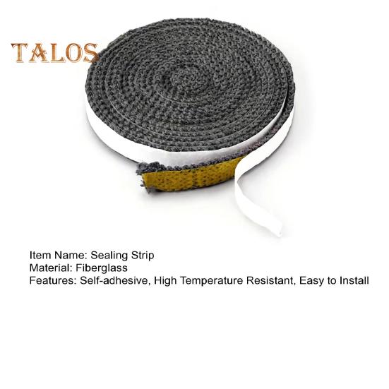 10/12/15MMx2M Fiberglass Fireplace Door Sealing Strip Self-adhesive High Temperature Wood Stove Door Replacement Flat Gasket Rope Tape