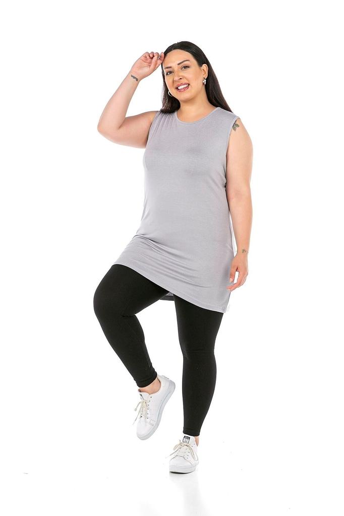 Женское стильное боди большого размера плюс размер с круглым вырезом на толстых бретелях из вискозы, длинное боди из норки