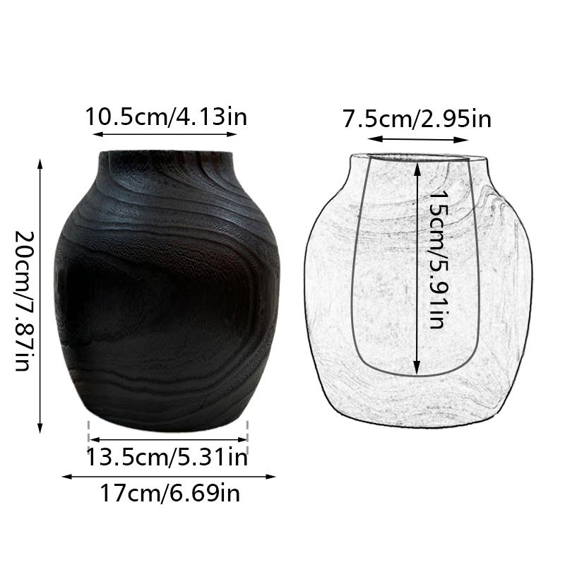 1 шт. Искусственный цветок Сухой цветок Ваза Креативное украшение дома Деревянная ваза Современный минимализм