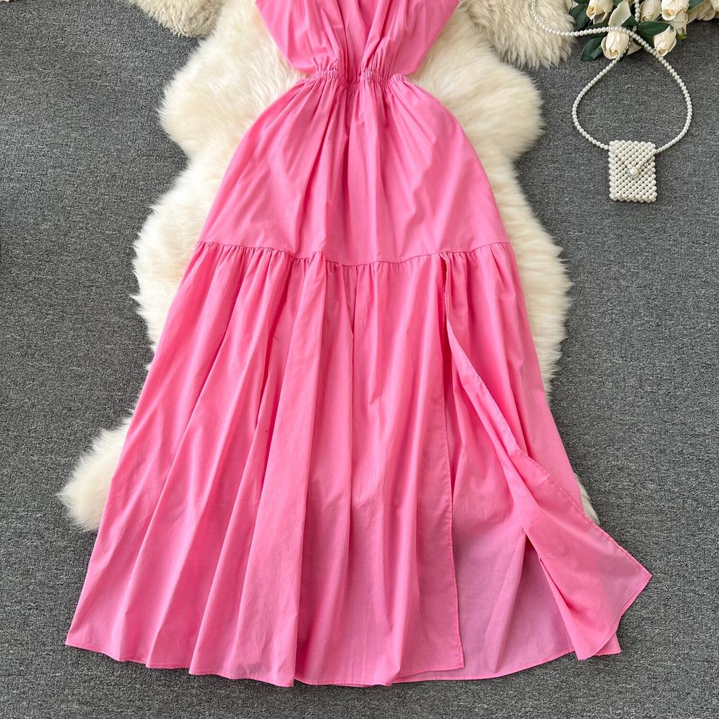 Элегантное цветочное платье-фея, женское платье на бретельках, сексуальное вечернее платье миди, повседневное платье с шикарным принтом и высокой талией, модное женское платье 2025 года