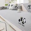 Summer Ice Silk Sofa Cover Panda Embroidered Cartoon Couch Cushion Home Decor Settee Cushion Solid Color Cool Feeling Sofa Cover