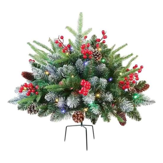 Дюймовый Подсвеченный Искусственный Рождественский Наполнитель для Урны Работающий от Батареек Предварительно Подсвеченный Рождественский