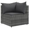 VidaXL Garden Lounge Set 6 Pcs with Cushions Grey Wicker, Outdoor Sofa Set, Garden Corner Sofa, 3308250