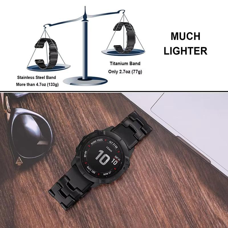 Браслет для часов из титанового сплава для Garmin Fenix 8 51 мм 47 мм 7X 6X MARQ Gen 2 Descent Mk3i G1 Epix Pro 5X Plus Ремешок Quickfit