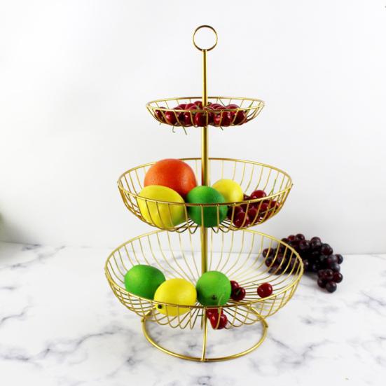 Fruit Plate Tray Retro Stable 3 Tier French Country Wire Basket for Vegetables