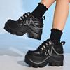 Gothic Punk Chunky Sneakers for Women Black Chain Decor Platform Sports Shoes Woman Thick Sole Non Slip Punk Sneakers Plus Size