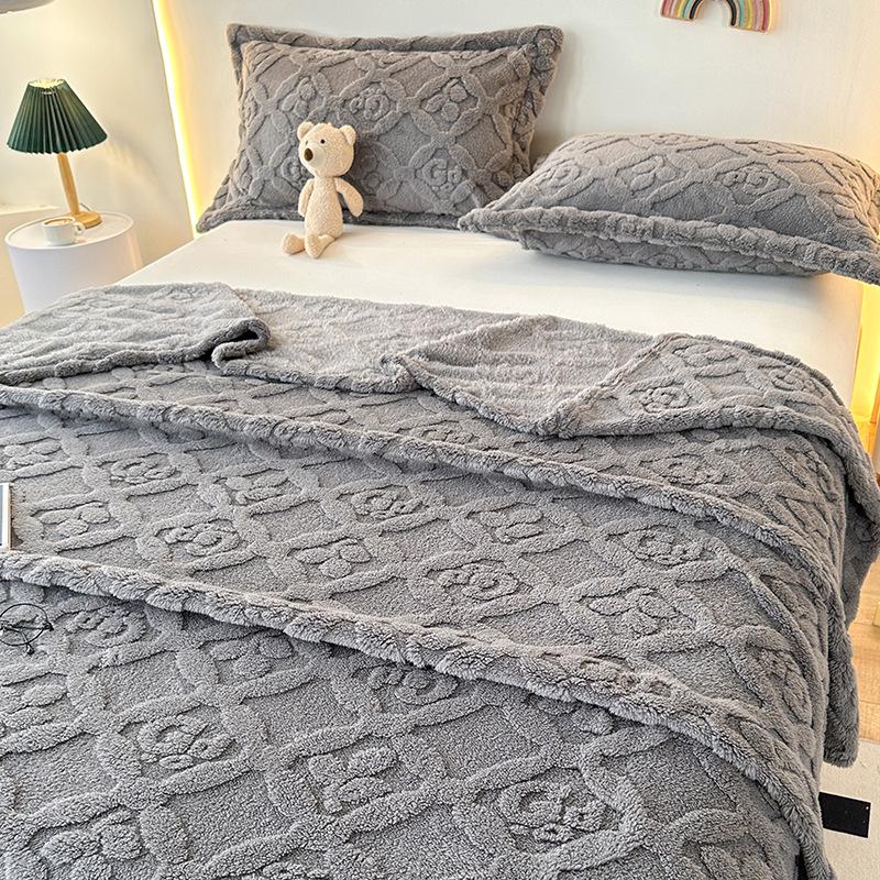 2025Новый Теплый Тафтовый Мягкий Утолщенный Коралловый Флис Одеяло Плед