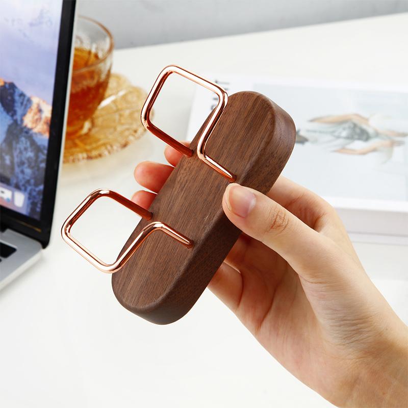 Wooden Business Card Holder Metal Organizer Office Desk Display Stand Memo Counter Accessories Tabletop Card Holder Storage