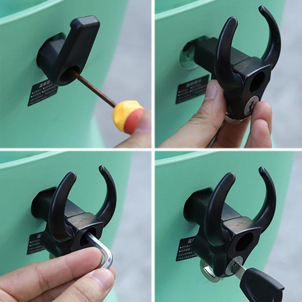 Creative Cow Anti-theft Helmet Lock Handlebar Mount Motorcycle Electric Motorbike Universal Security Metal Lock with Keys Set