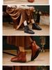 2025 Women's Retro Slouch Boots - High-End Cowhide, Soft Sole, Flat Heel Casual Short Boots