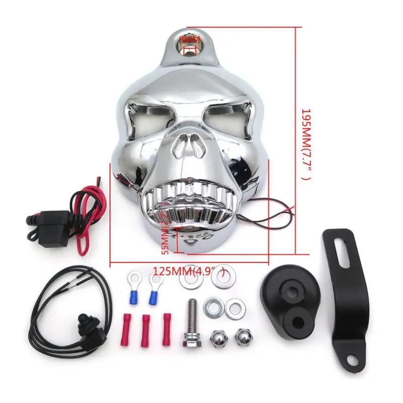 Накладка на клаксон в виде черепа для мотоцикла Harley Davidson Sportster Softail Big Twins V-Rods Stock Cowbell 1992-2020 Дополнительный аксессуар