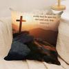 Good Friday Christ Text Cushion Cover Silky Short Plush Invisible Zipper Dustproof Sofa Pillow Case for Home Decor