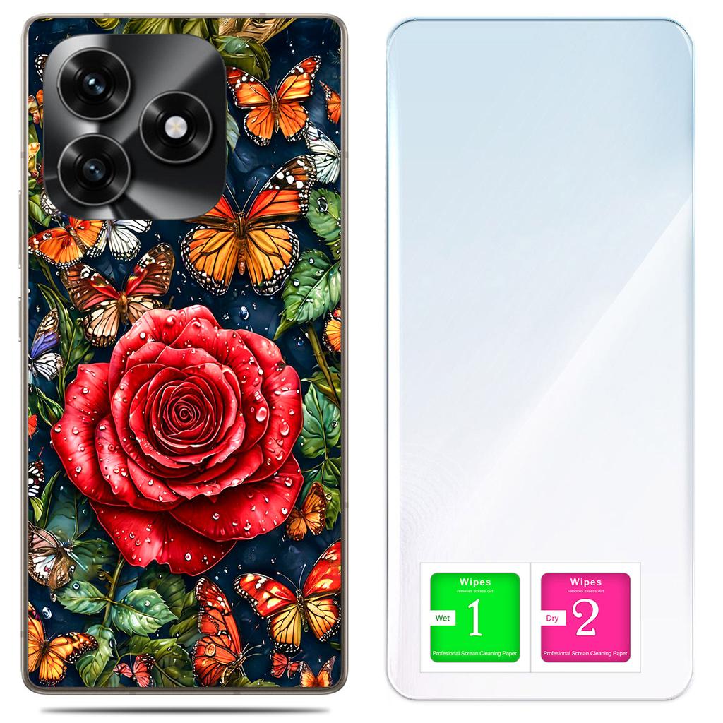 Etui Do Honor X5C Plus / X5C 4G Obudowa Foto Case Plecki Motyle + Szkło 9H