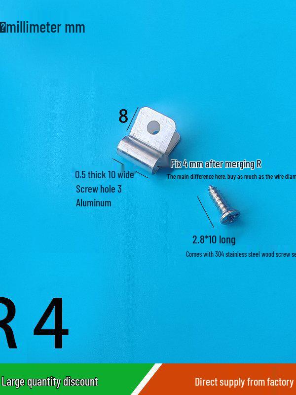 Aluminum R-Type Wire Clip for Single Tube and Cable Fixing