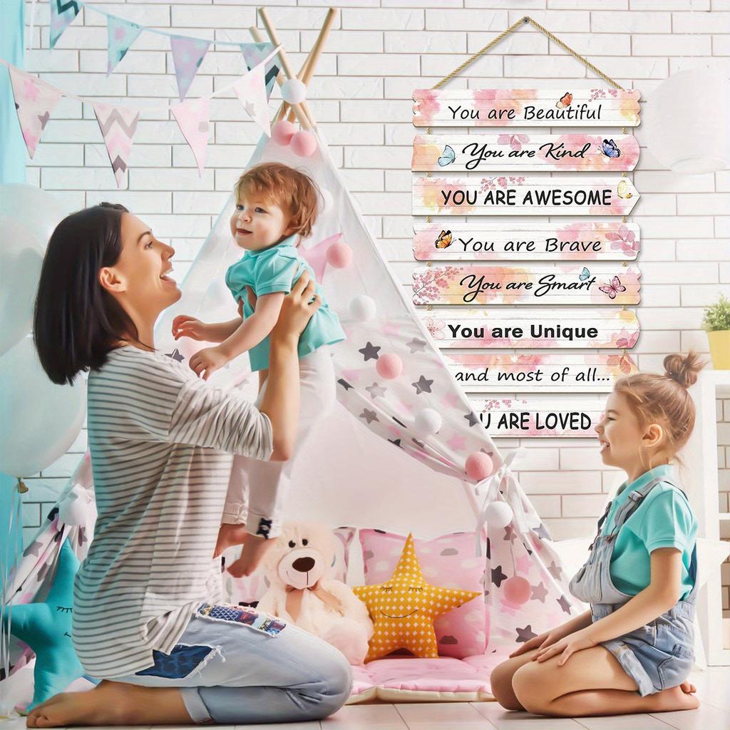 1 шт. Скандинавский стиль милый детская комната деревянный список вдохновляющий позитивный настенное украшение гостиная комната спальня настенное украшение настенный подвесной