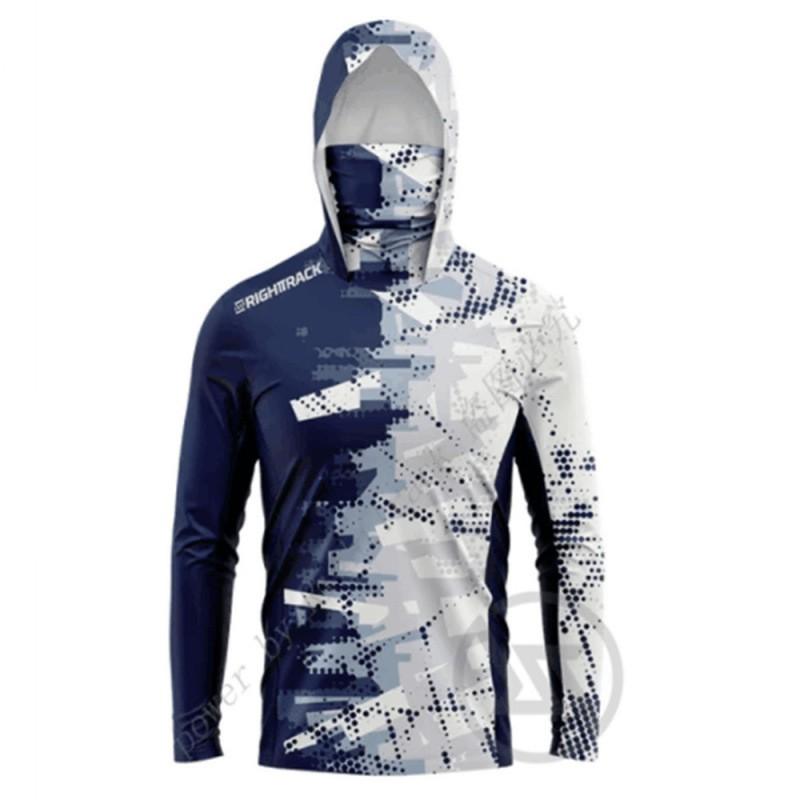 Lightweight Quick-Dry Fishing Shirt With Hood Men Outdoor Water Sports UV Protection Breathable Top